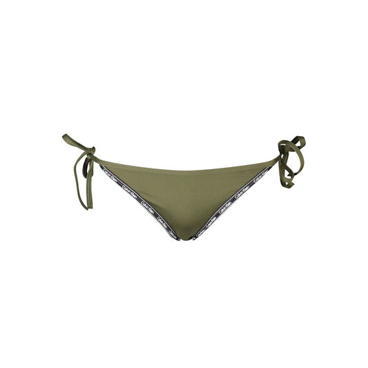Calvin Klein Green Polyester Swimwear, swim briefs with adjustable strings and contrasting details, 75% recycled polyester, lined, logo.