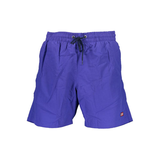 Norway 1963 Blue Polyamide Swimwear with elastic waistband, laces, two pockets, back pocket, inside slip, contrasting details, logo.