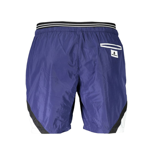 Karl Lagerfeld Blue Polyester Swimwear medium swim boxer, 2 pockets, 1 back pocket, slip lining, laces, contrasting details, logo
