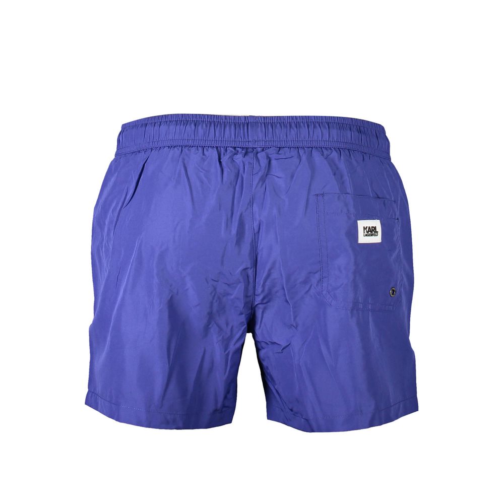 Karl Lagerfeld Blu Polyester Men's Swim Boxer