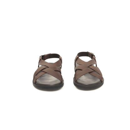 Cerruti 1881 Brown Leather Men Sandal