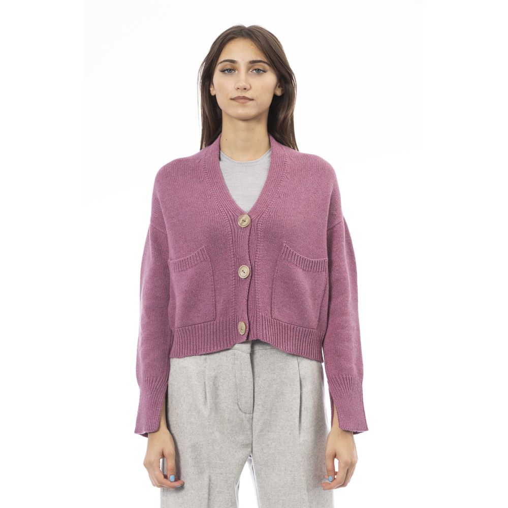 Alpha Studio Multicolor Merino Wool Women Cardigan