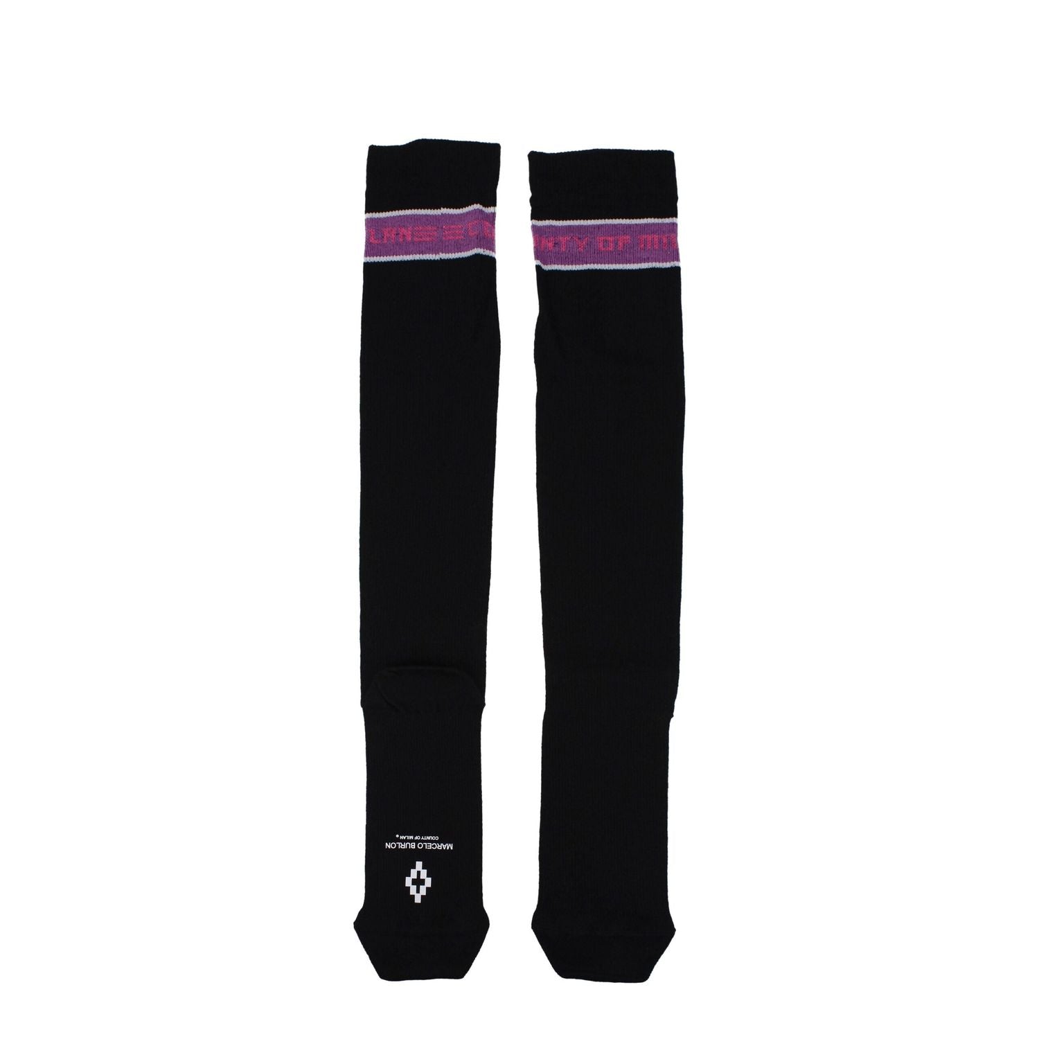 Marcelo Burlon Black Cotton Socks