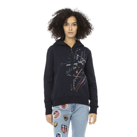 Mr&Mrs Italy Blue Cotton Women Sweatshirt