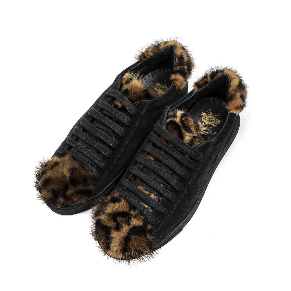 Mr&Mrs Italy Black Leather Women Sneaker