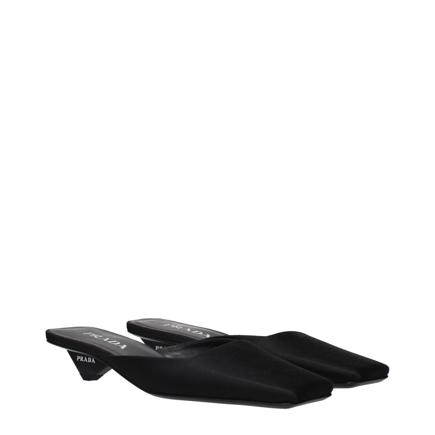 Prada Black Satin Flat Sandals