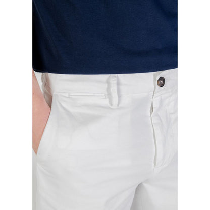 Borghese White Cotton Bermuda Shorts
