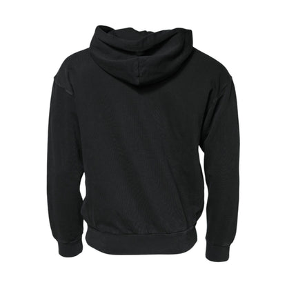 Dolce & Gabbana Black Logo Full Zip Hooded Sweatshirt Sweater