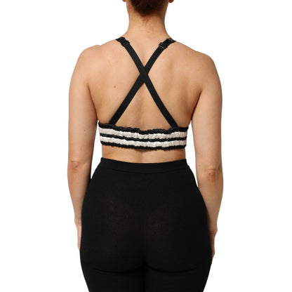 Dolce & Gabbana Red Satin Floral Embroidered Bralette Crop Top