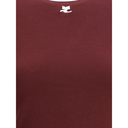Courrèges Bordeaux Cotton T-Shirt