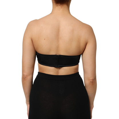 Dolce & Gabbana Black Nylon Blend Bandeau Strapless Tube  Top