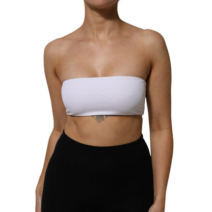 Dolce & Gabbana White Nylon Blend Bandeau Strapless Tube Top