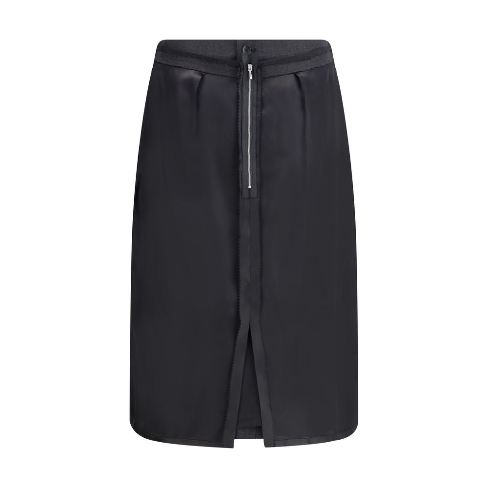 Margiela Black Polyester Midi Skirt