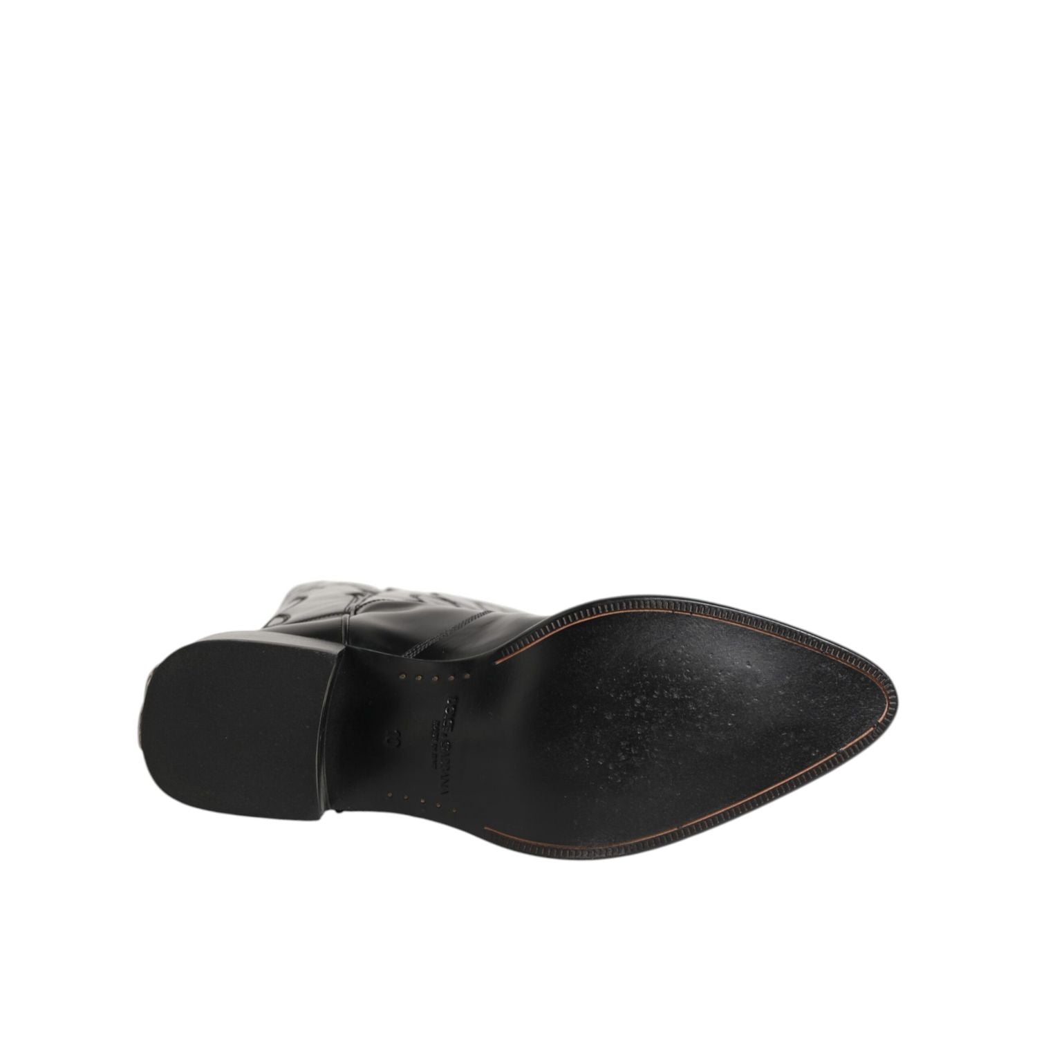 Dolce & Gabbana Black Leather Over The Calf Biker Boots Shoes