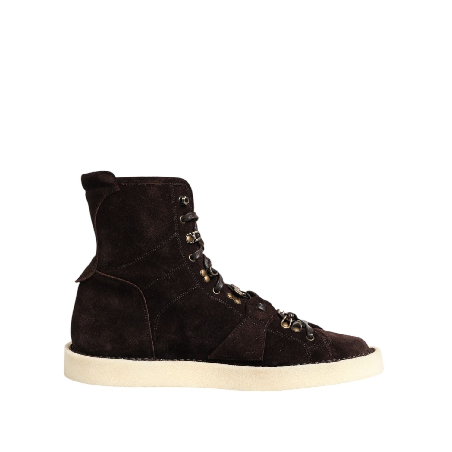 Dolce & Gabbana Brown Suede Lace Up Ankle Short Boots Shoes