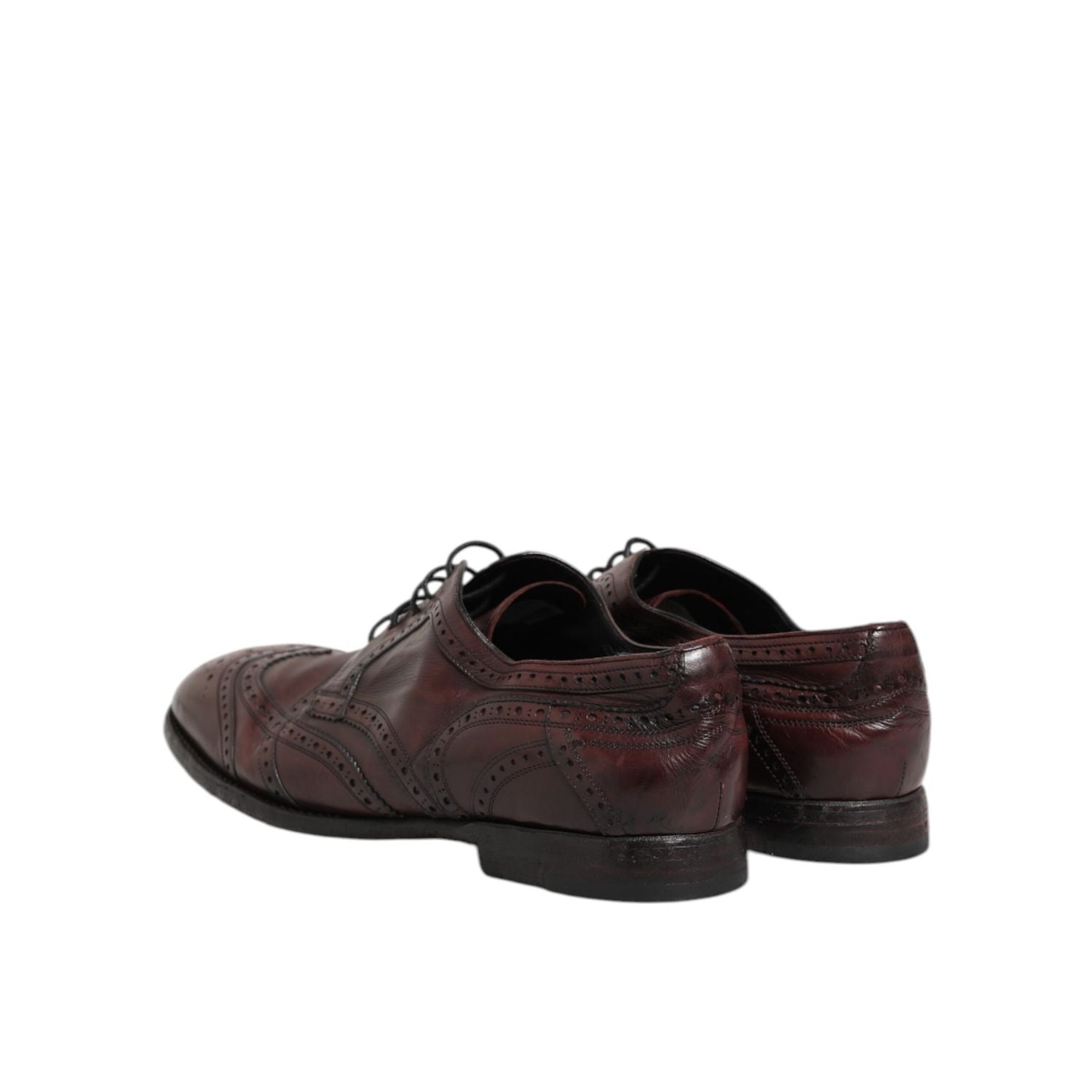 Dolce & Gabbana Bordeaux Leather Lace Up Dress Derby Shoes