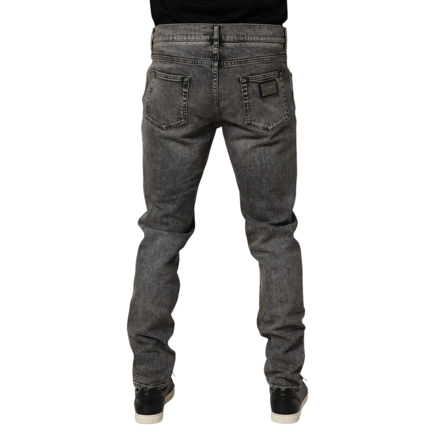 Dolce & Gabbana Gray Cotton Stretch Slim Fit Men Denim Jeans