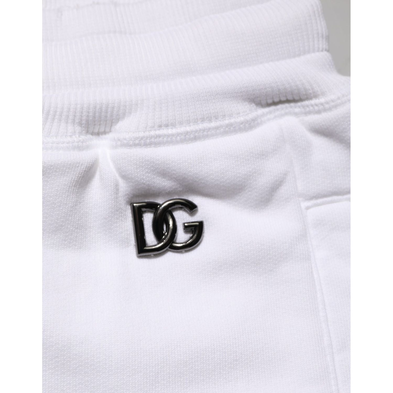 Dolce & Gabbana White Cotton Ripped Bermuda Sweatpants Shorts