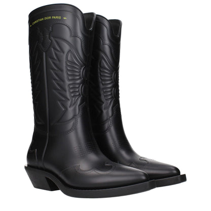 Christian Dior Black Cotton Boots
