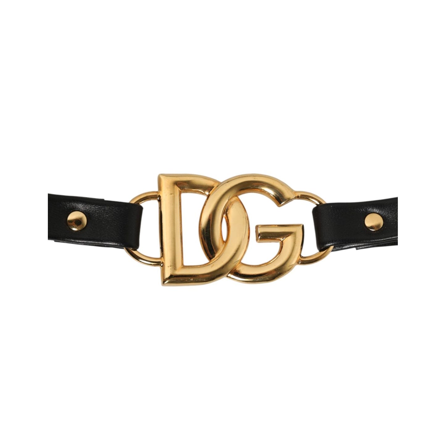 Dolce & Gabbana Black Leather Gold Chain Bag Accessory Shoulder Strap