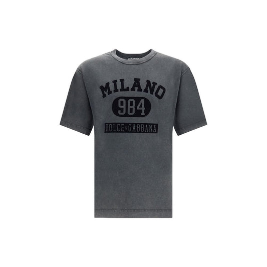 Dolce & Gabbana Gray Cotton T-Shirt