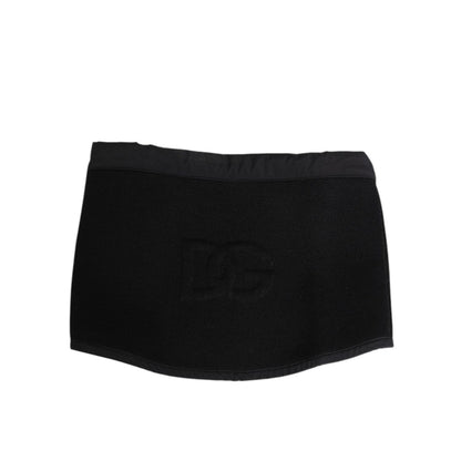 Dolce & Gabbana Black Lace Stole Knitted DG Logo Men One Size  Scarf