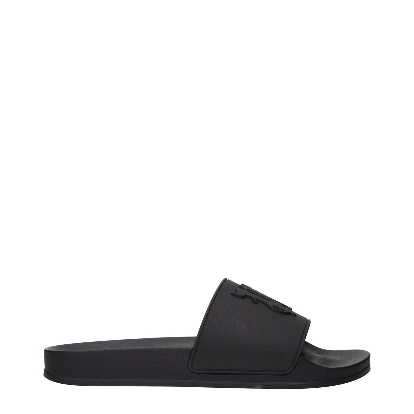 Palm Angels Black Cotton Slippers
