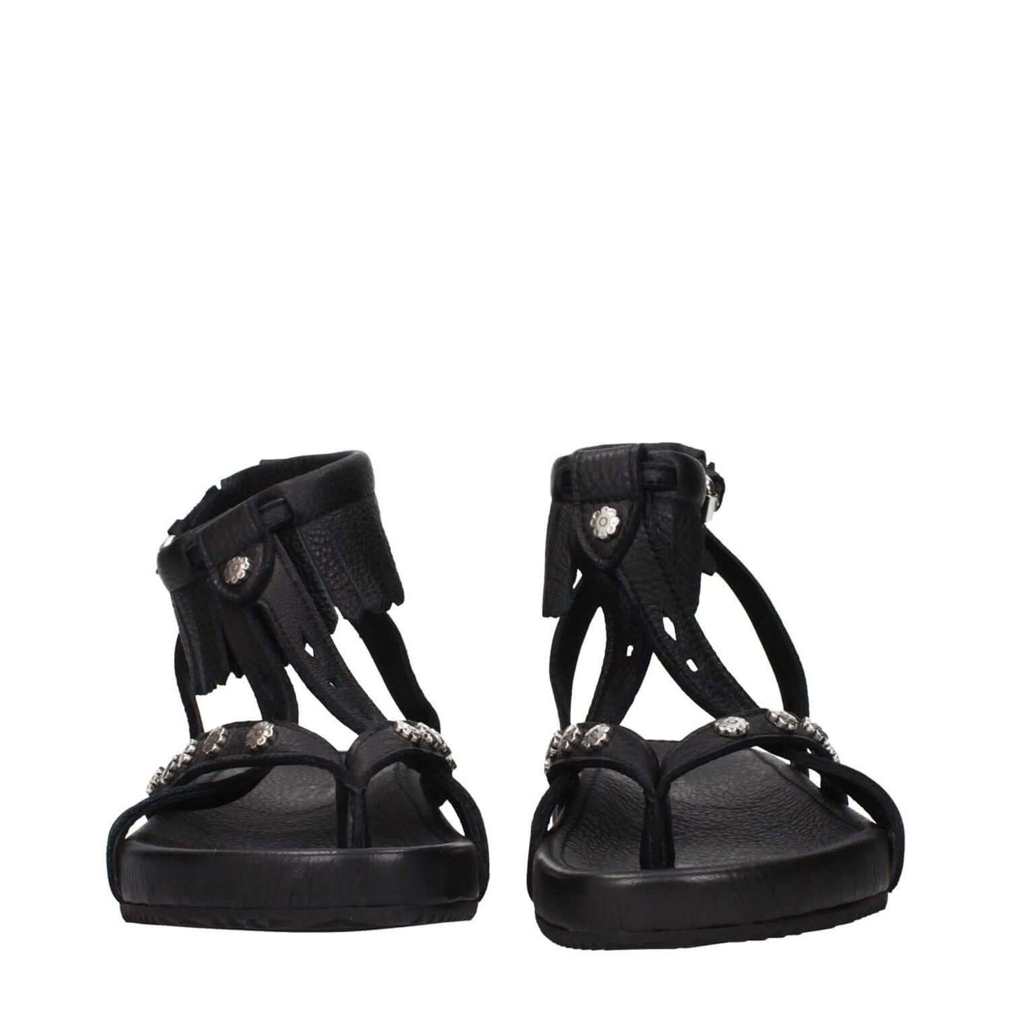 Isabel Marant Black Leather Flat Sandals