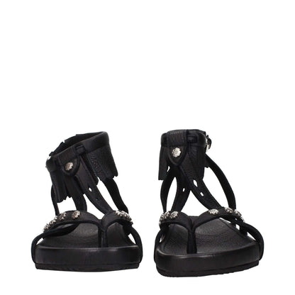 Isabel Marant Black Leather Flat Sandals
