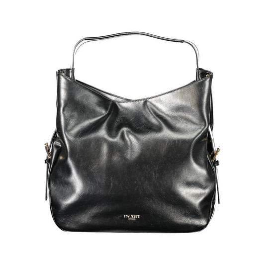 Twinset Black Polyurethane Women Hobo Bag 1728,67403481248,Bags,Black,Handbags - Bags,New with tags,Twinset,Women