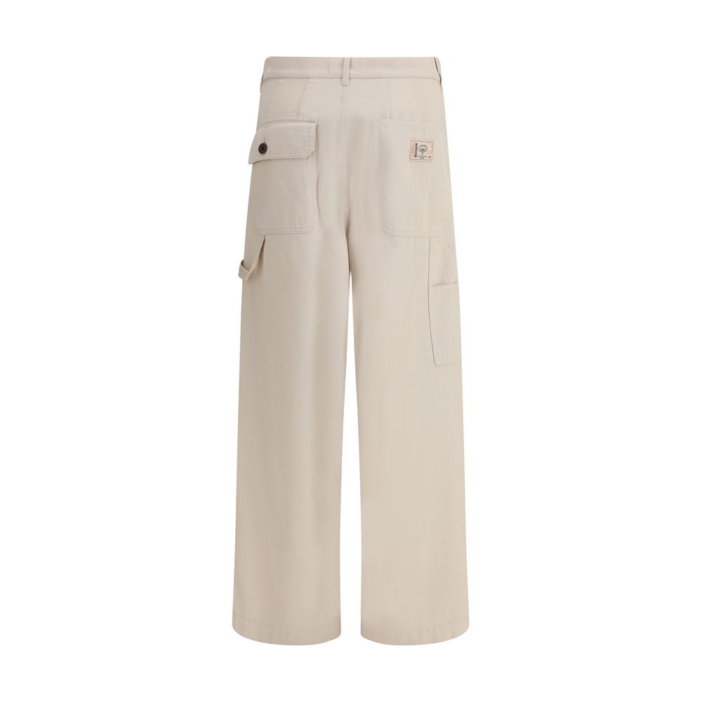 Max Mara Cream Cotton Cargo Pants