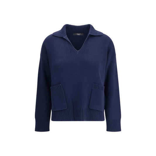 Max Mara Blue Cotton Sweatshirt Max Mara