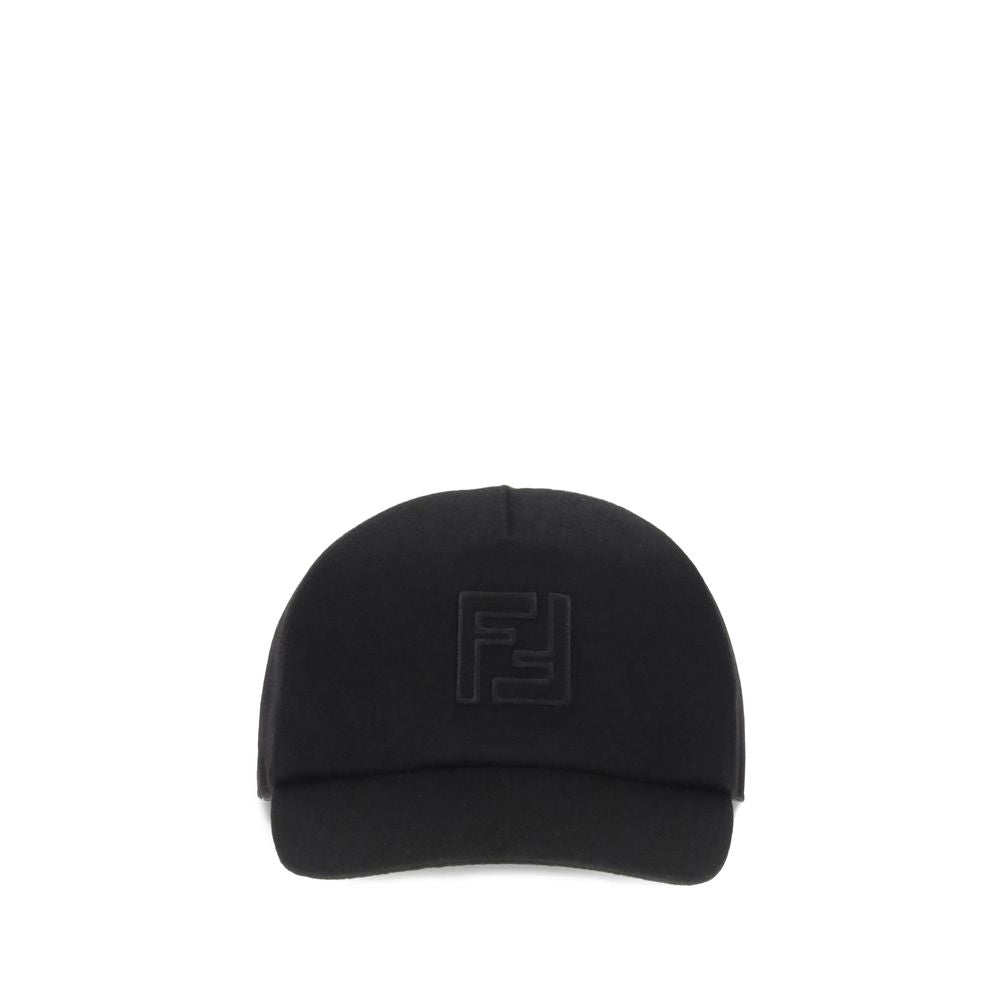 Fendi Black Wool Cap (Baseball Hat)