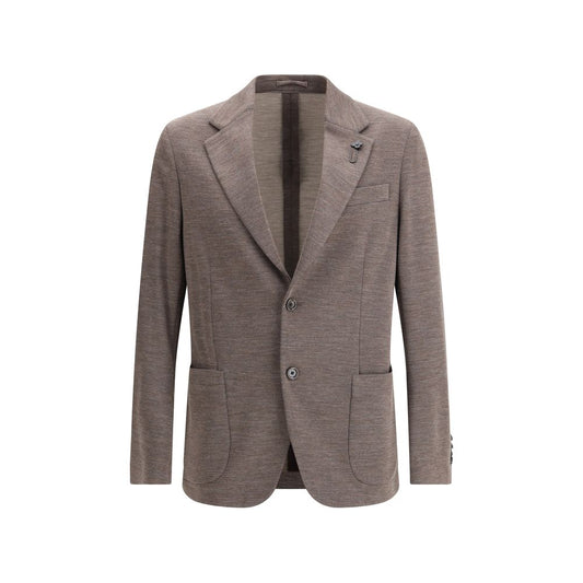 Lardini Brown Fleece Wool Blazer