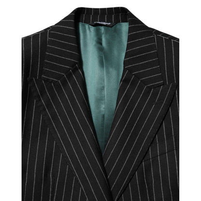 Dolce & Gabbana Black Stripes 2 Buttons Suit Jacket Blazer