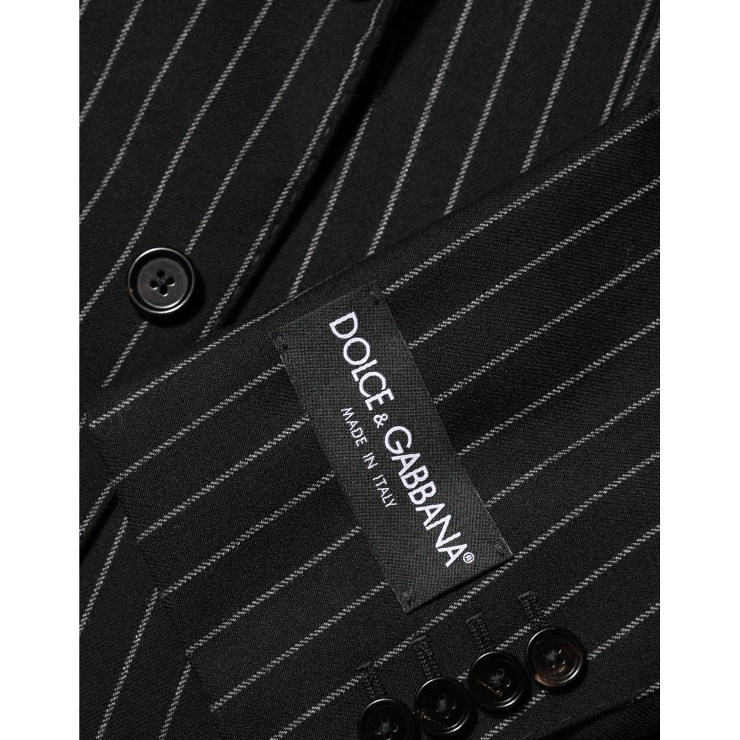 Dolce & Gabbana Black Stripes 2 Buttons Suit Jacket Blazer