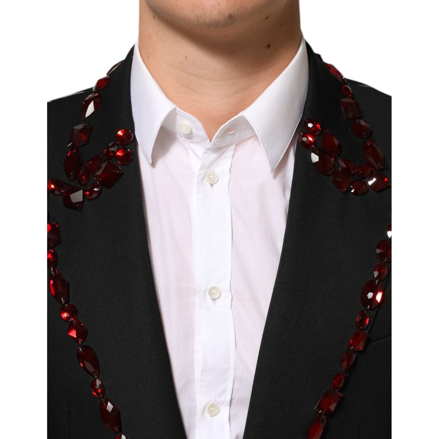 Dolce & Gabbana Black SICILIA Crystal Embellished Men Blazer