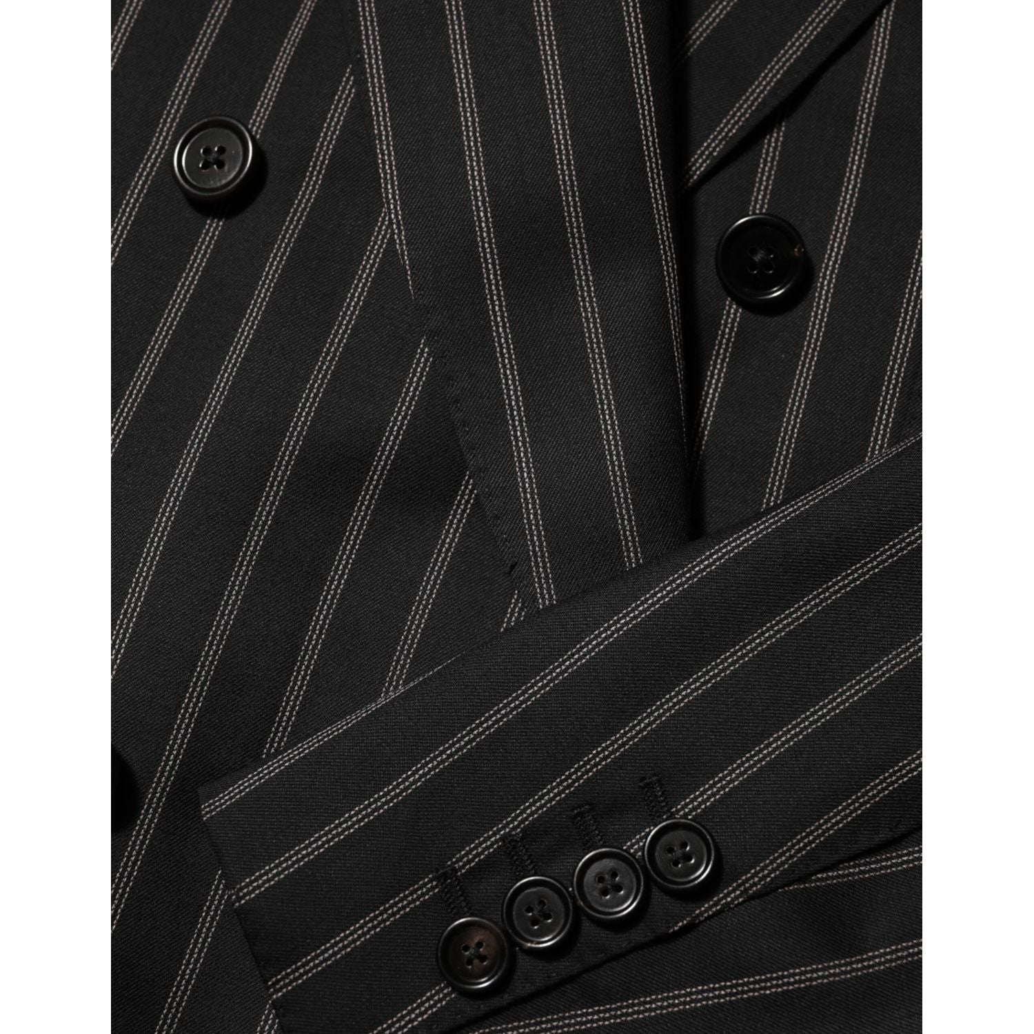 Dolce & Gabbana Black Stripes SICILIA 1 Button Suit Blazer