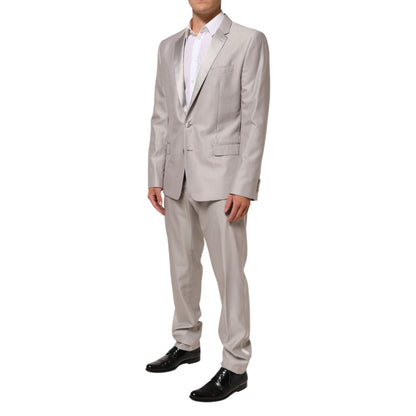 Dolce & Gabbana Light Gray Wool 2 Piece MARTINI Formal Suit