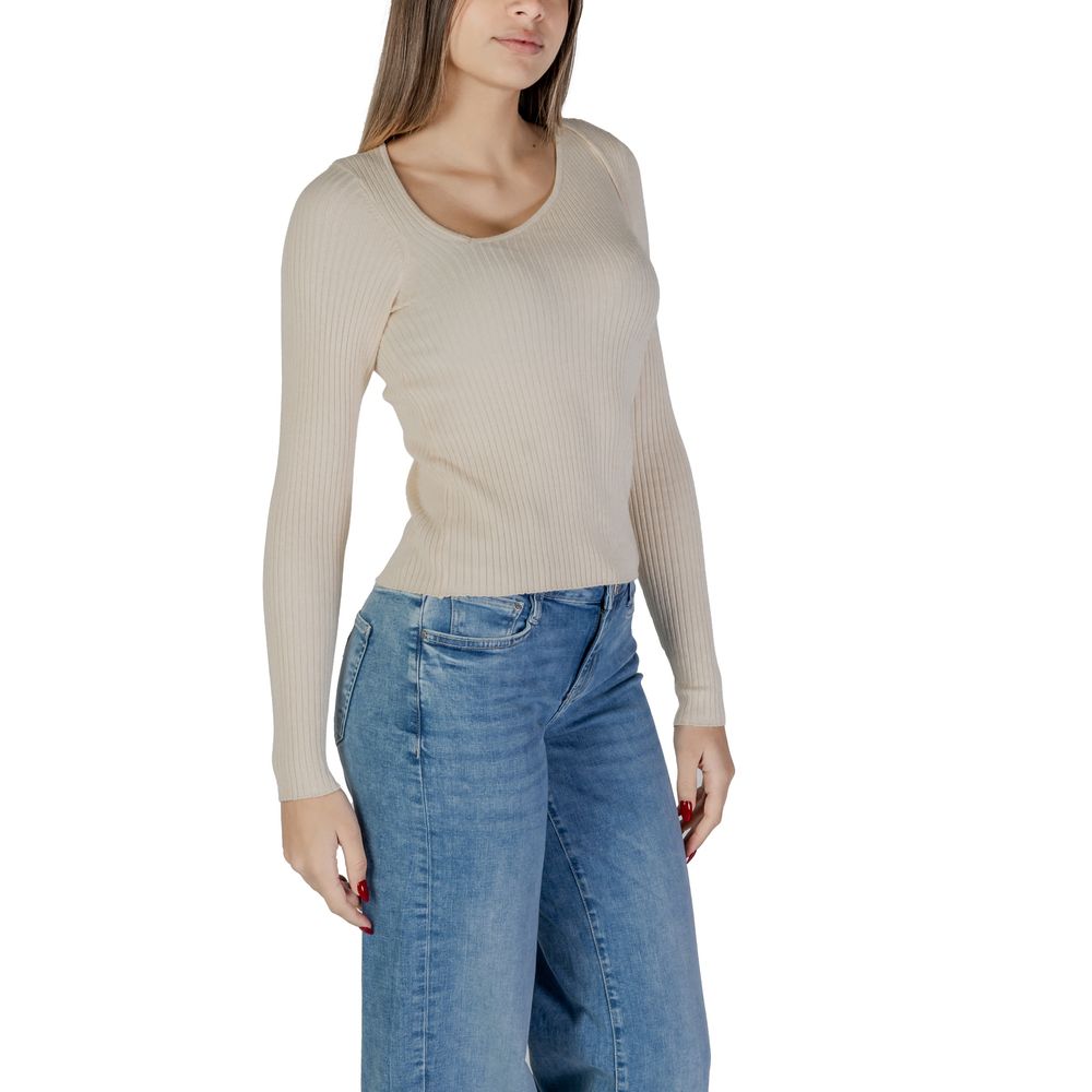 Vila Clothes Cream Viscose Sweatshirt