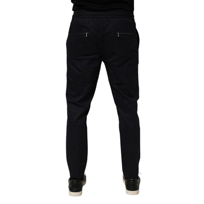 Dolce & Gabbana Black Mid Waist Drawstring Men Jogger Pants