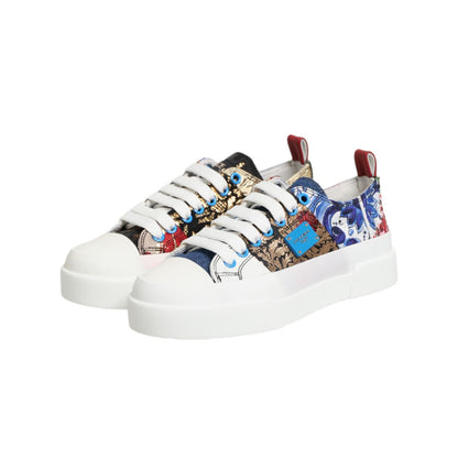 Dolce & Gabbana Multicolor Patchwork Low Top Sneakers Shoes