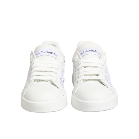 Dolce & Gabbana White Mesh Inserts Low Top Sneakers Shoes