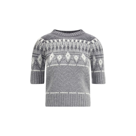 Ermanno Scervino Gray Cashmere Sweatshirt