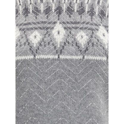 Ermanno Scervino Gray Cashmere Sweatshirt