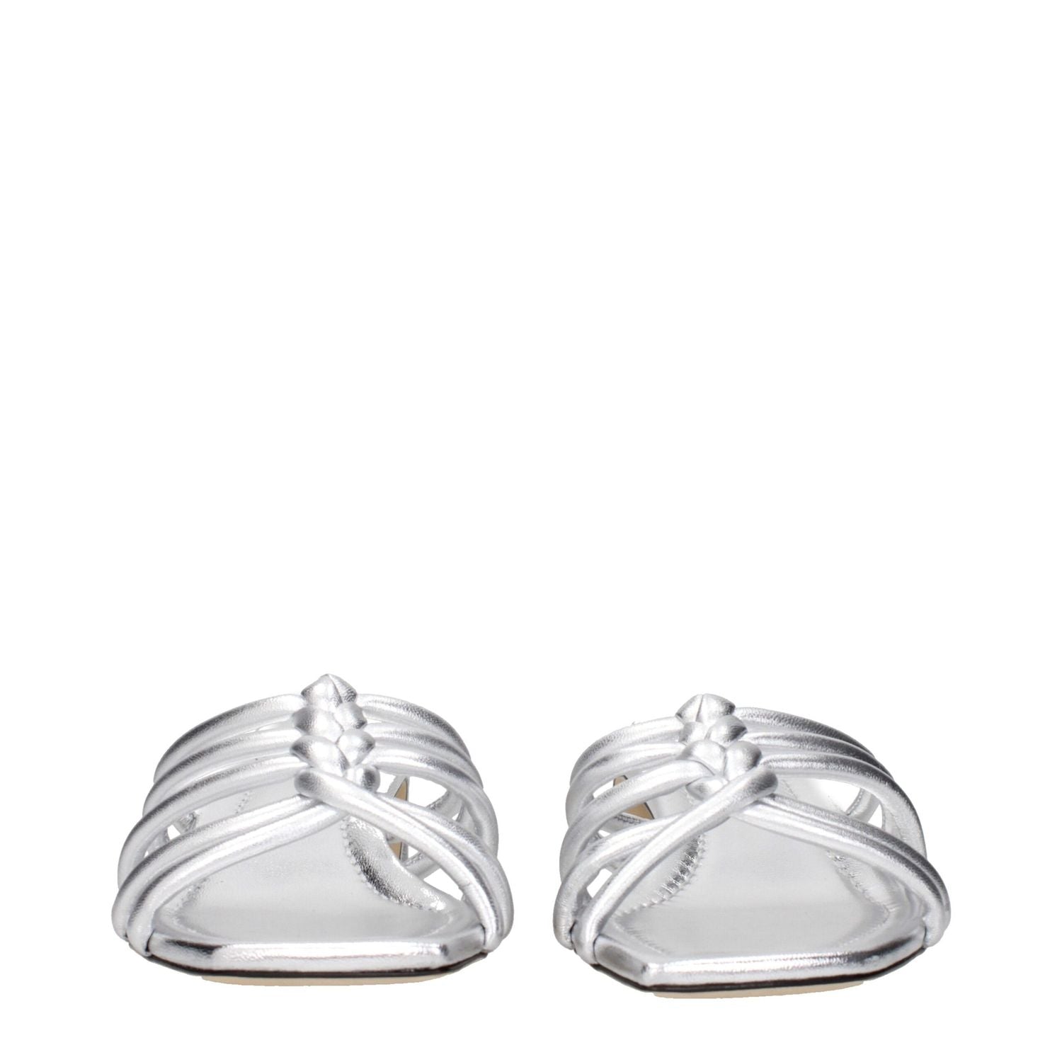 Jimmy Choo Gray Leather Flat Sandals