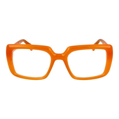 Guess Orange Stainless Steel Glasses (Frames) in square style with full-rim design, orange stainless steel frame, and demo lenses.