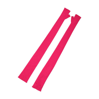 Dolce & Gabbana Pink Wool Fingerless Elbow Length Mitten Gloves