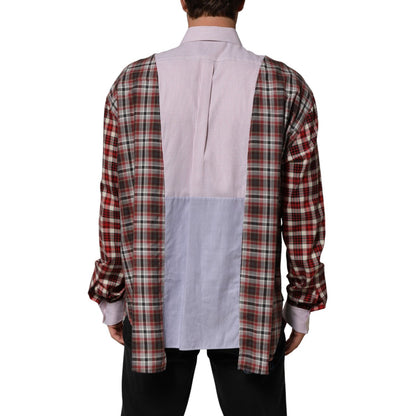 Dolce & Gabbana Multicolor Cotton Collared Checkered Shirt