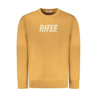 Rifle Brown Cotton Men Sweater with iconic logo and bold crew neck, long-sleeved for style-conscious individuals.